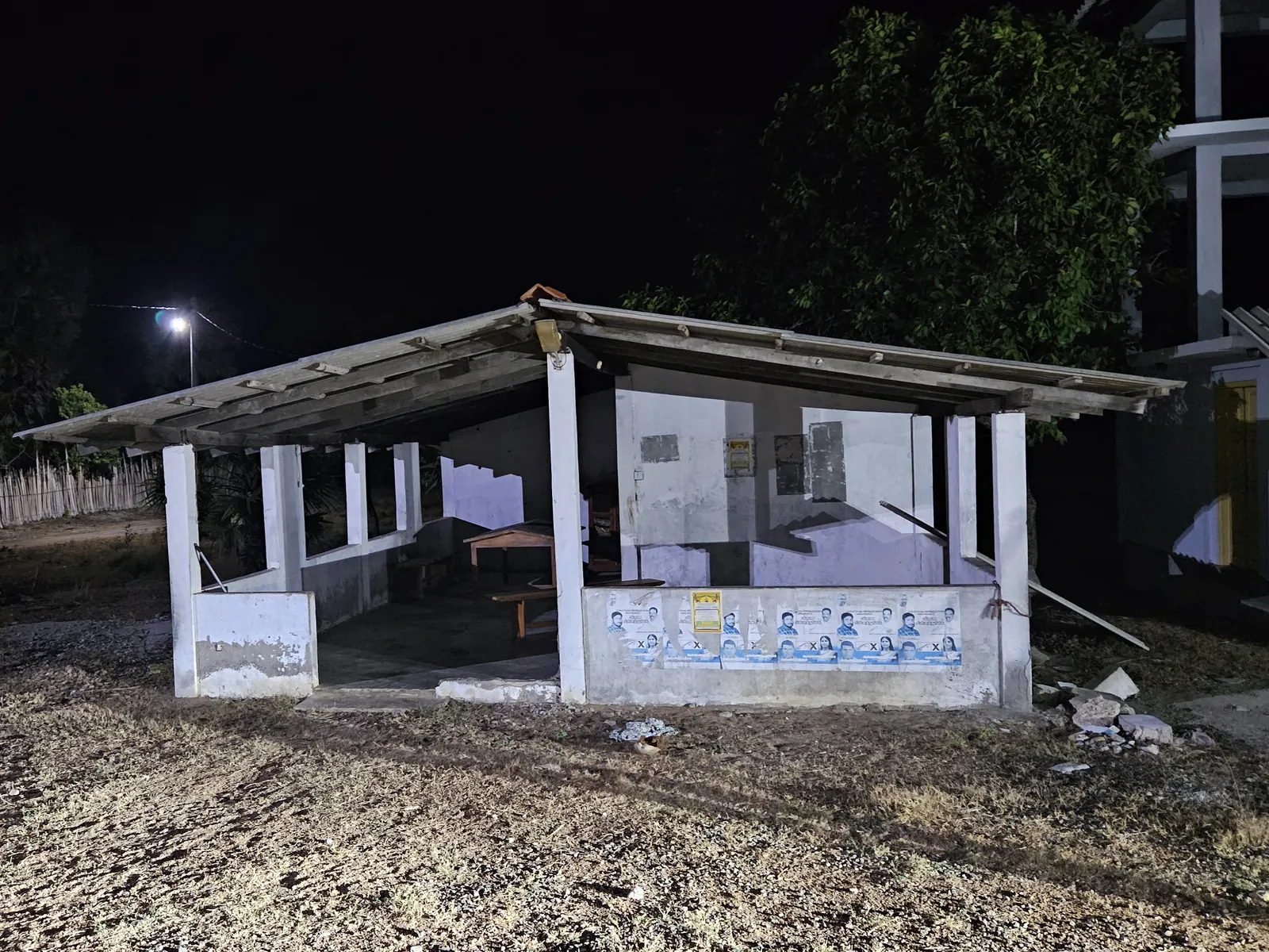 Ariyalai East community centre before the renovation, with bare walls and no sign, 15 September 2026