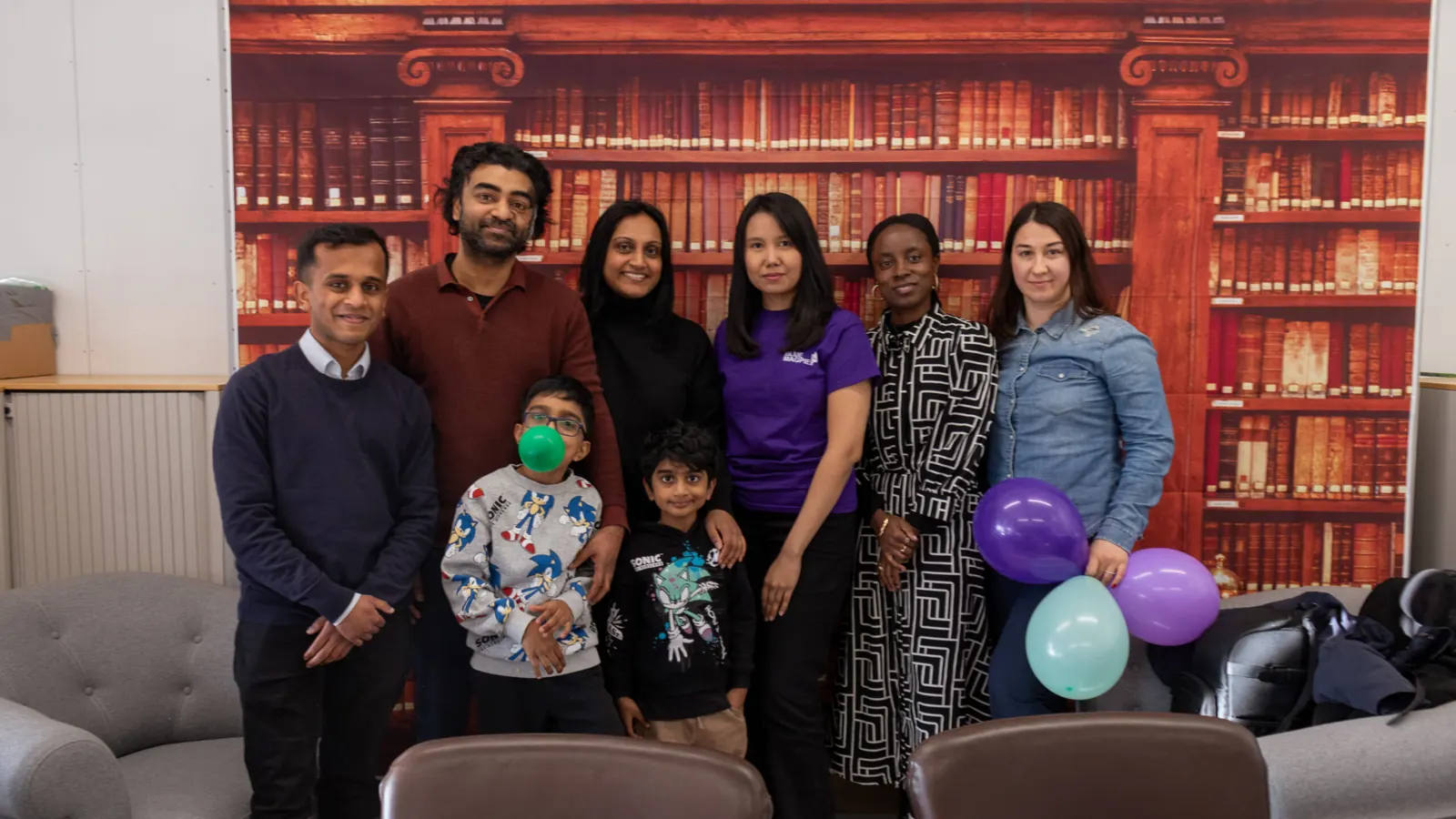 Families and Blue Magpie Foundation volunteers at a community event in Harrow