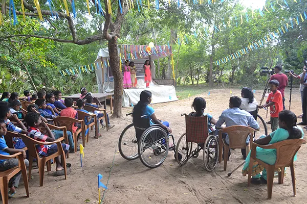Young adults with disabilities at a Blue Magpie Foundation session in Sri Lanka